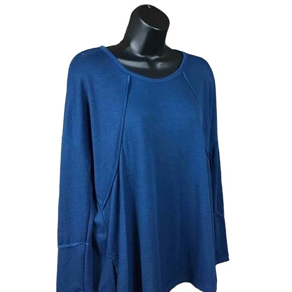 Forgotten Grace Womens XS Blue Thermal Long Sleeve Tee Soft Stretch Casual NWOT - Picture 13 of 16